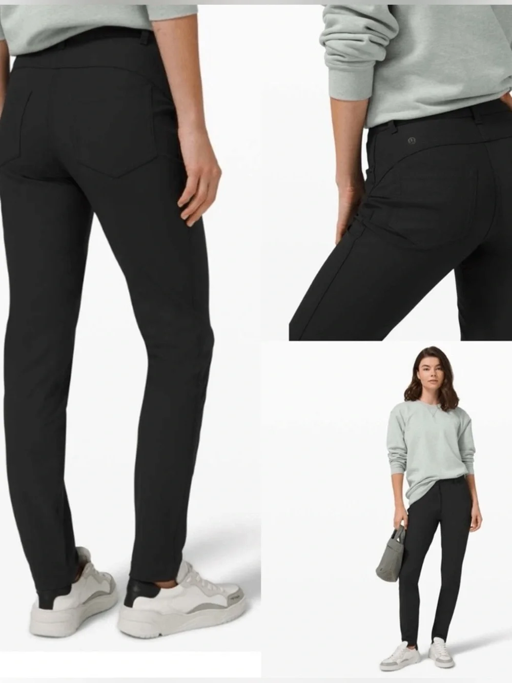 lululemon athletica Women’s 5 pocket Black Wide Leg Pants